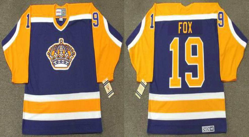 2019 Men Los Angeles Kings #19 Fox Blue CCM NHL jerseys->los angeles kings->NHL Jersey